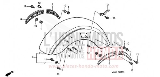 FRONT FENDER VT1100C3W de 1998